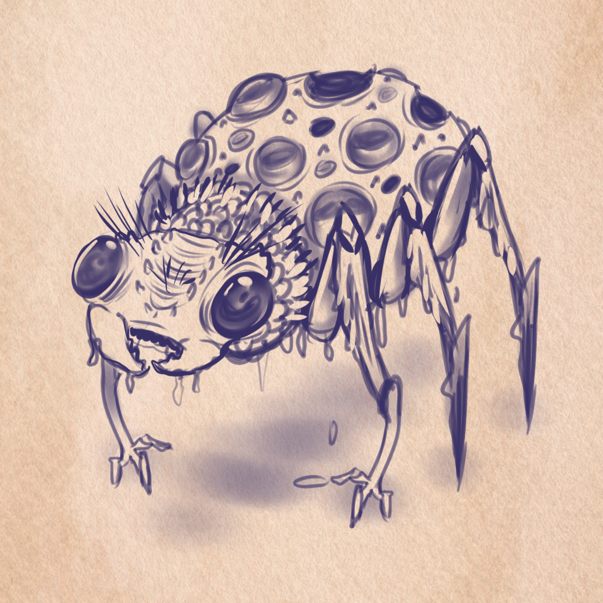 A creature sketch. Creature: CauldronCrawler