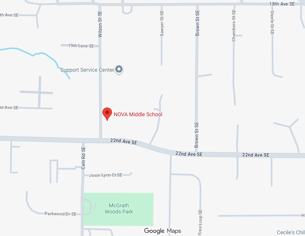 Map of where to find NOVA