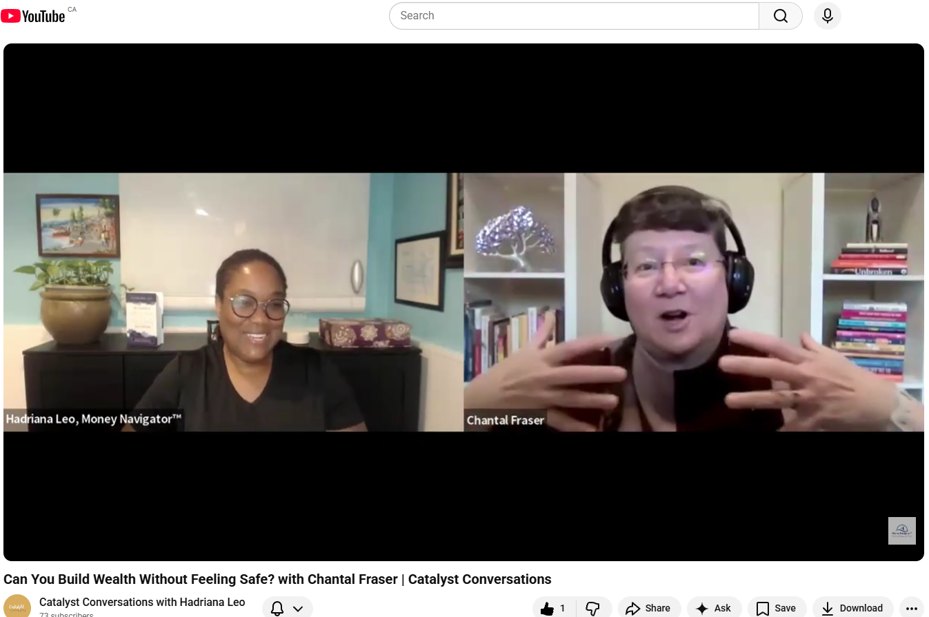 Hadriana and Chantal side by side in a video chat. Chantal is gesturing wildly with her hands.