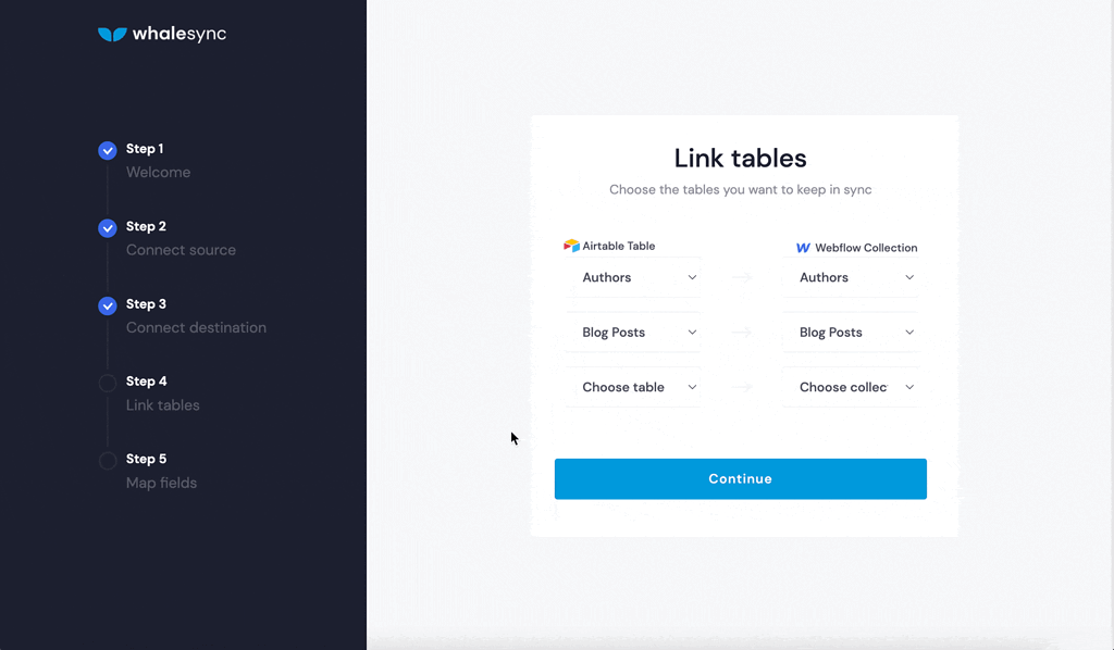 Webflow Automation on Whalesync