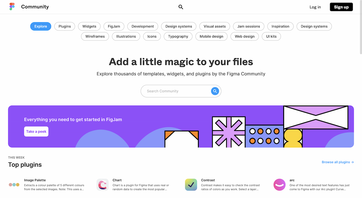Figma Community Page on Figma Web App
