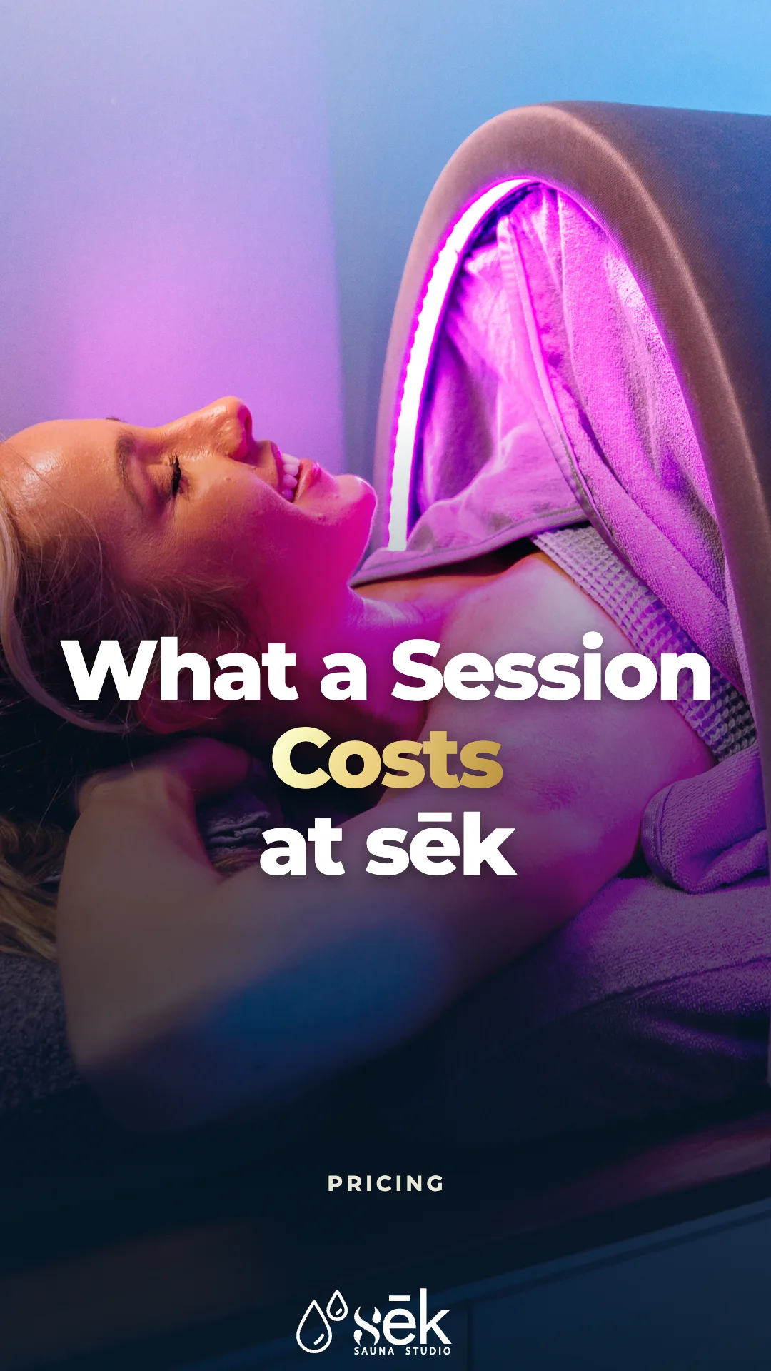 Infrared sauna pod at sēk Sauna Studio in Franklin, TN, with the title What a Session Costs at sēk.