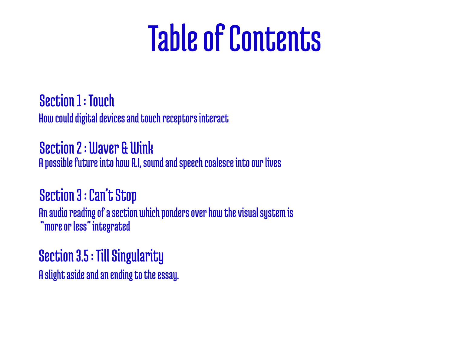 Table of Contents