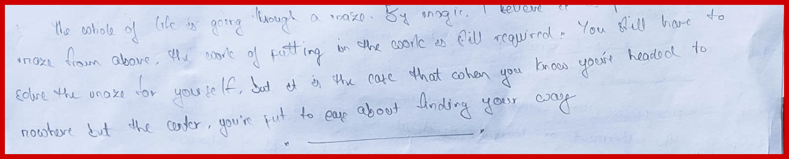 A small portion of the essay