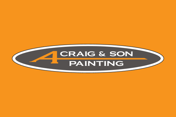 A Craig & Son Painting logo with an orange background and a grey oval containing the company name.