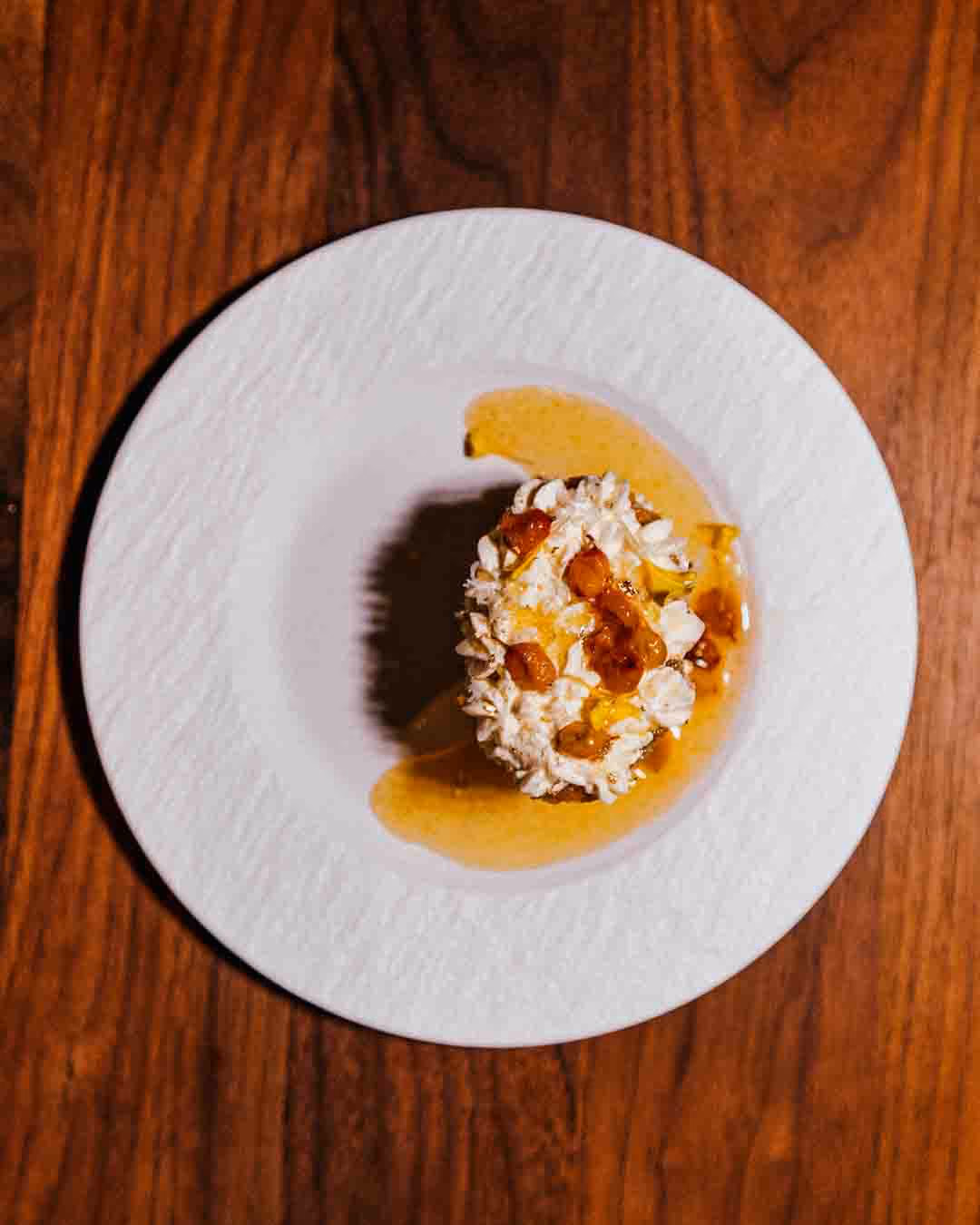 A vegan dessert served at Alo in Toronto