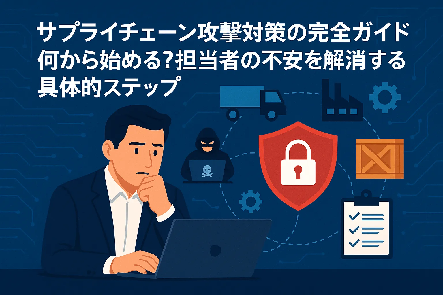 サプライチェーン攻撃対策の完全ガイド｜何から始める？担当者の不安を解消する具体的ステップ