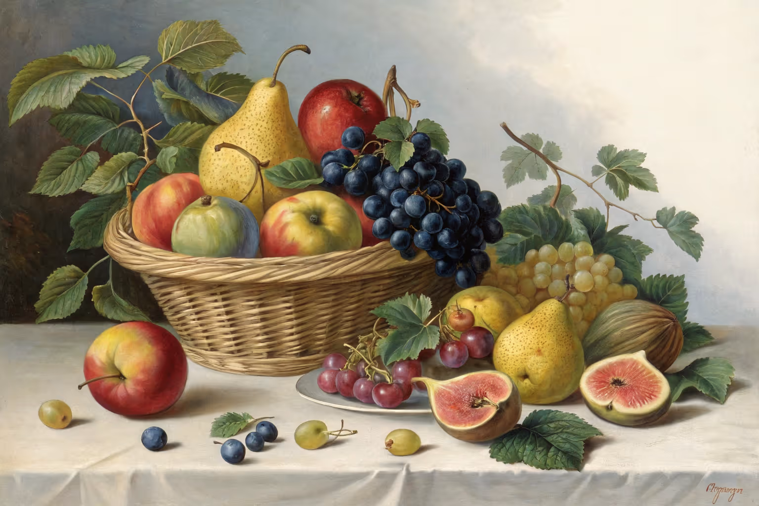 Assorted seasonal fruits arranged together.