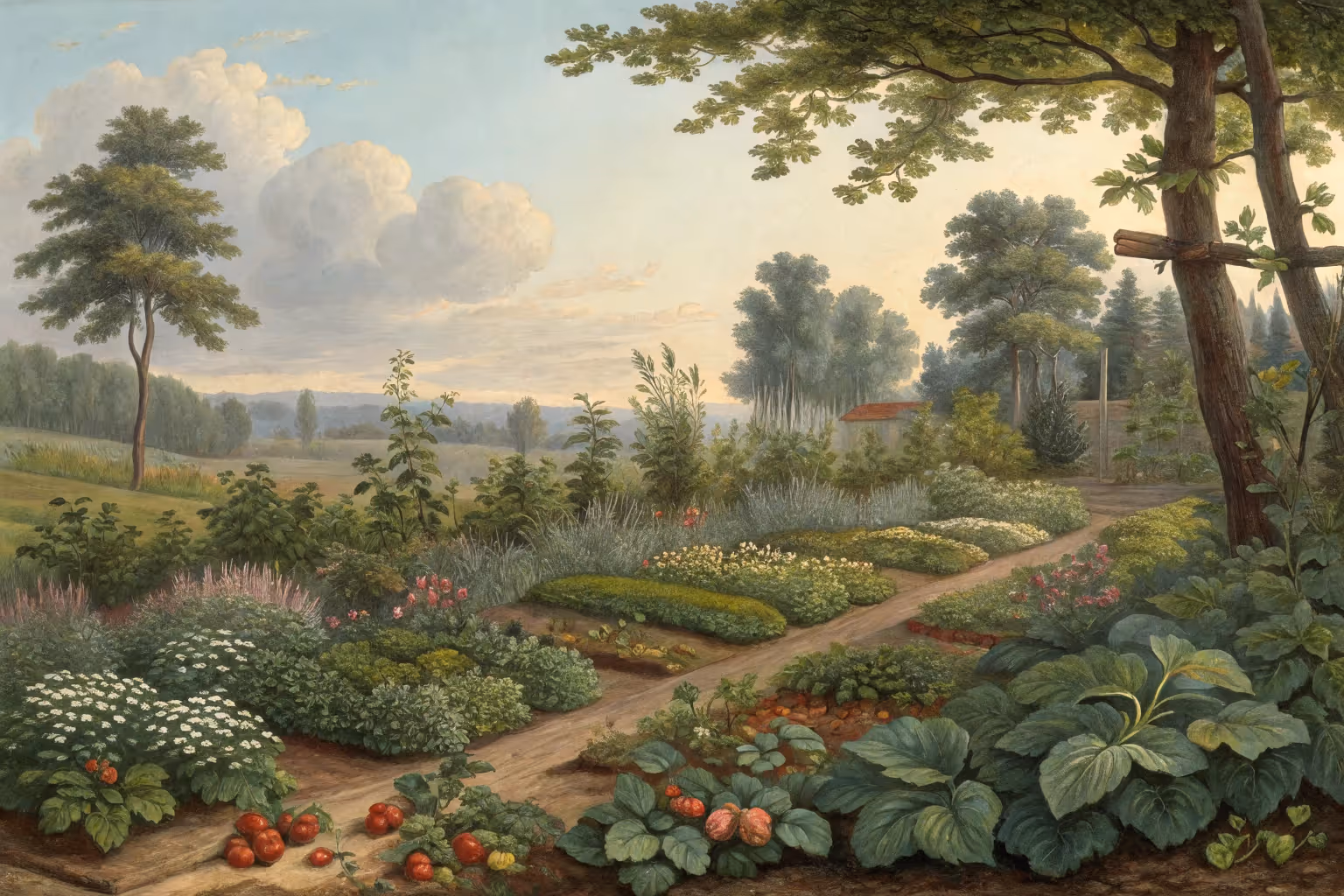 Various edible ground cover plants growing in a garden.