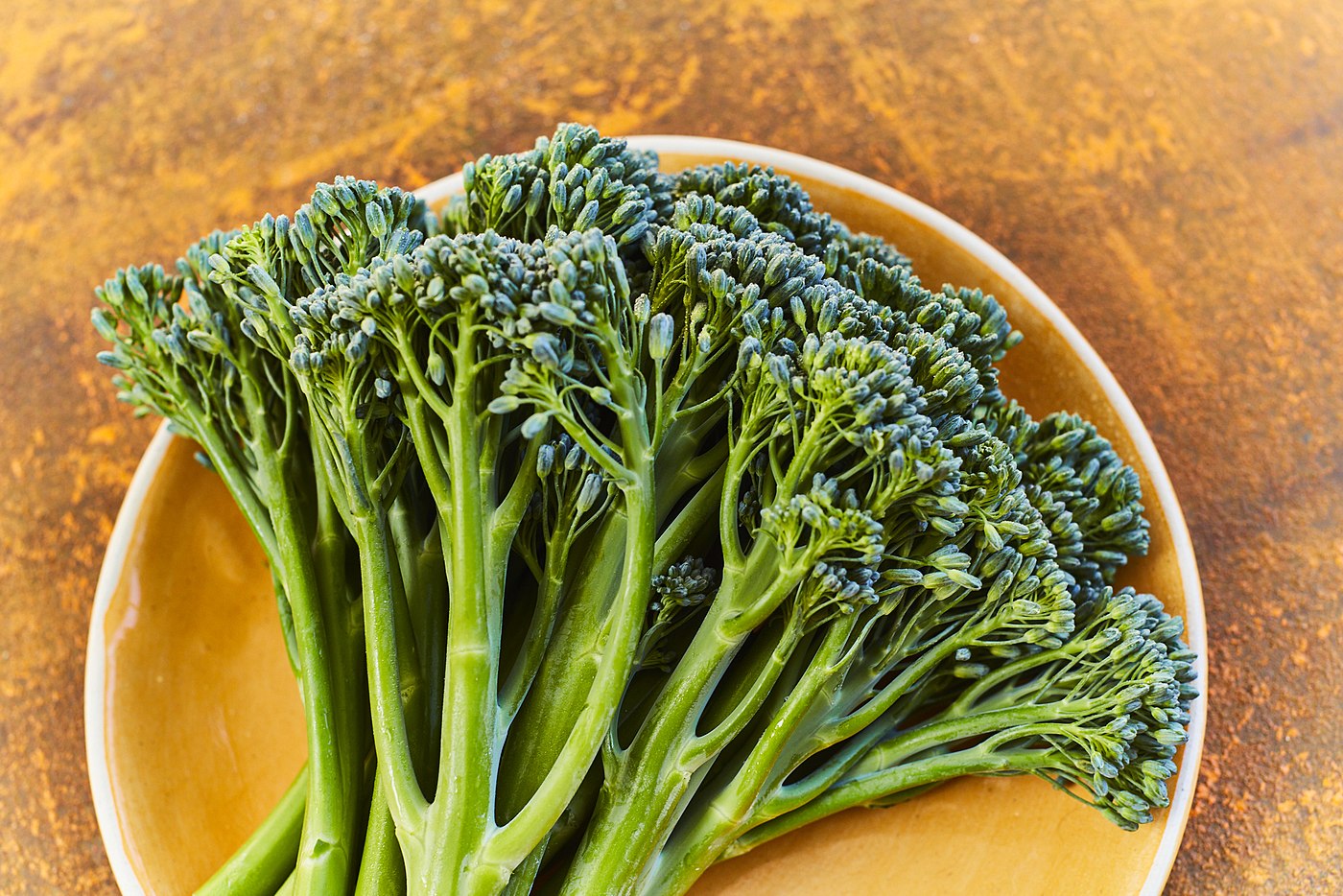 Broccolini plants growing in a garden.