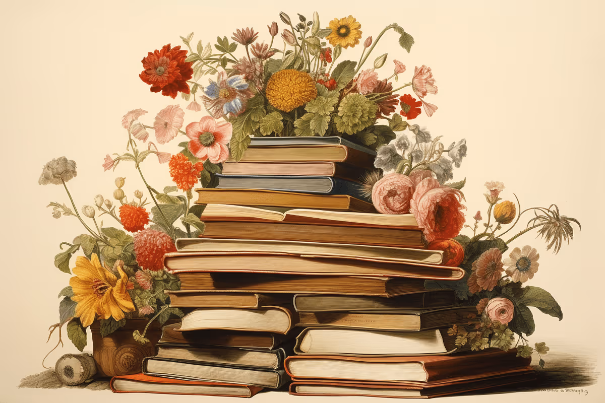 Stack of gardening magazines.