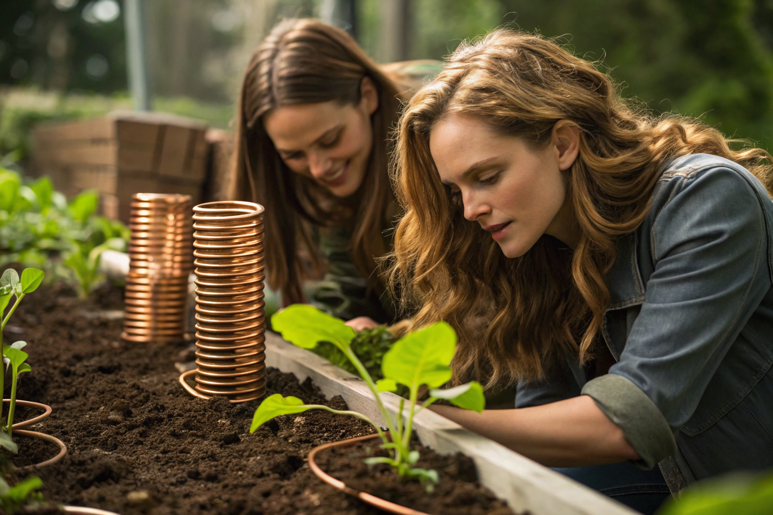 Installing copper coils near planting beds improved soil vitality, accelerated plant growth noticeably and enhanced overall garden productivity organically.