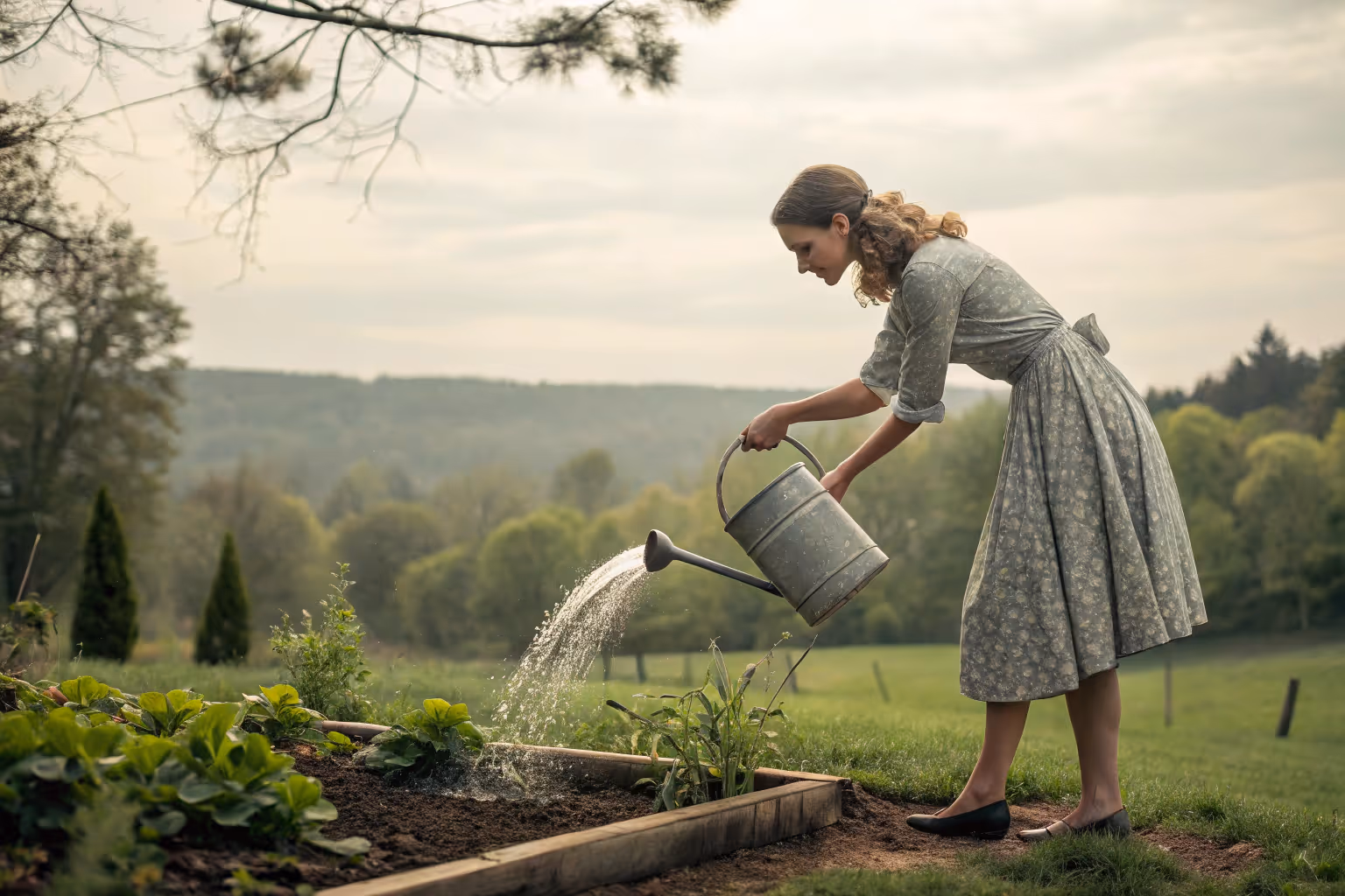 Choose a long-spouted watering can; I find it precisely delivers water to roots with minimal waste.