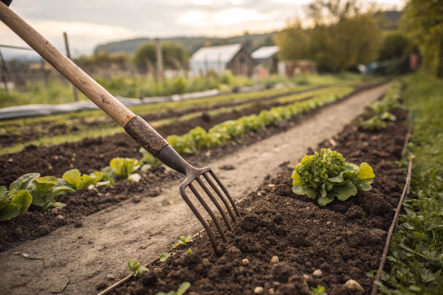 Using a garden fork loosens compacted soil effectively, improving root growth and drainage in my vegetable beds.