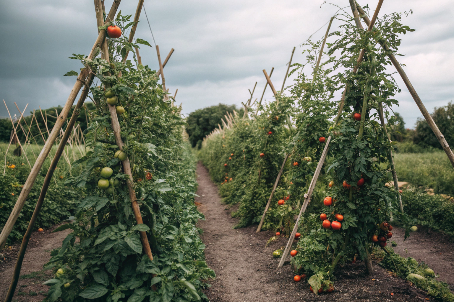 Trellises doubled my tomato yield by improving airflow and keeping fruits clean and off the ground.