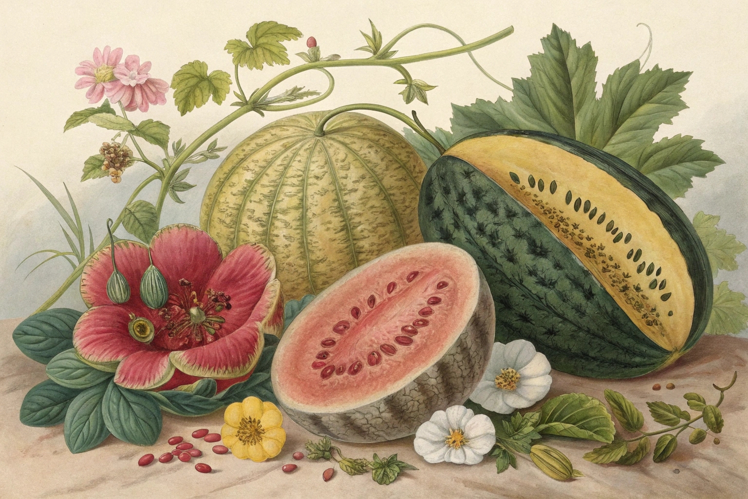 Packets of heirloom garden seeds arranged with a variety of colorful vegetables.