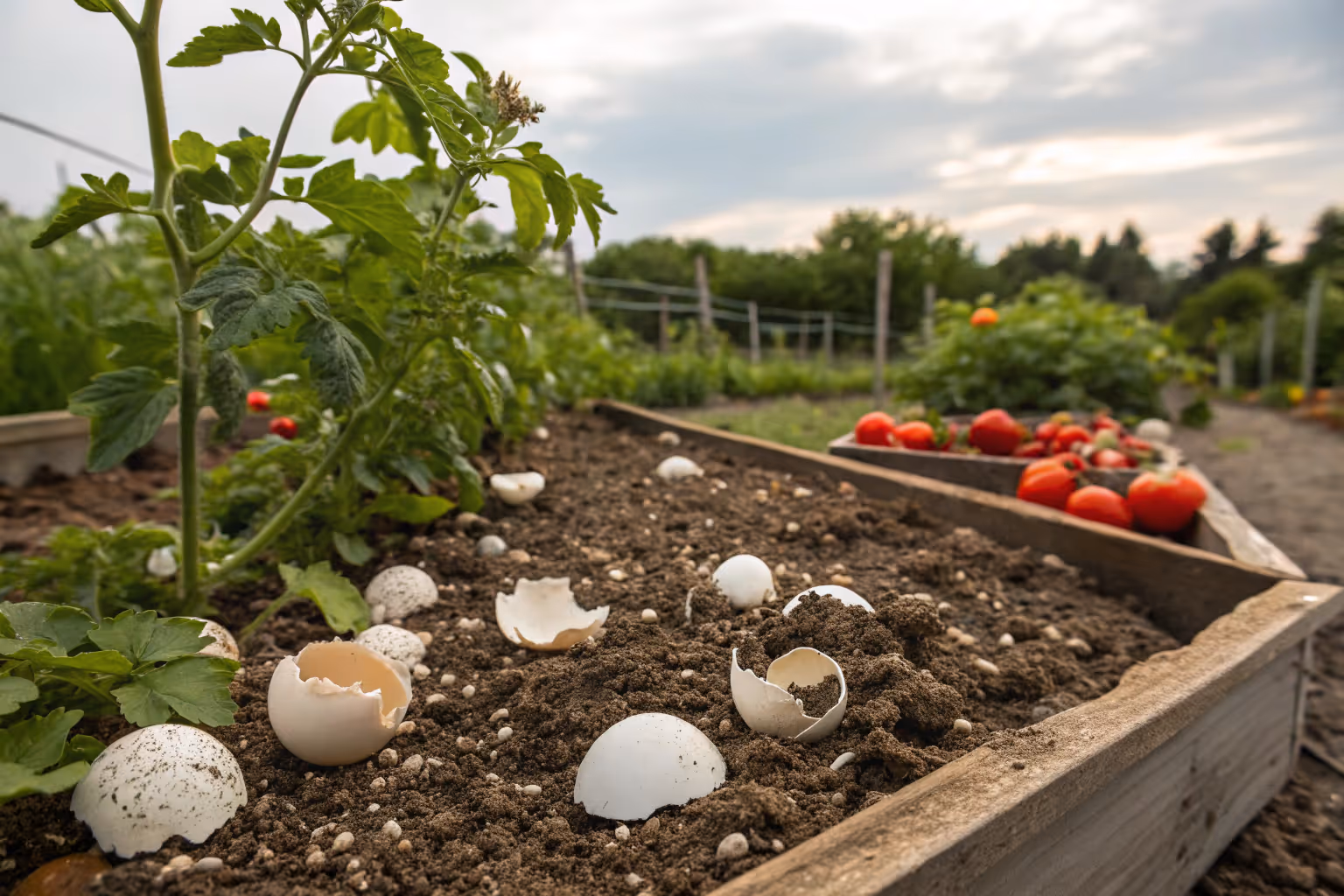 Crushed eggshells raised my soil's pH and improved tomato growth as a gentle limestone alternative.