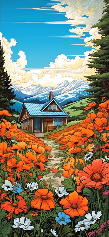 scenery and flowers wallpaper from the Thematica wallpaper app