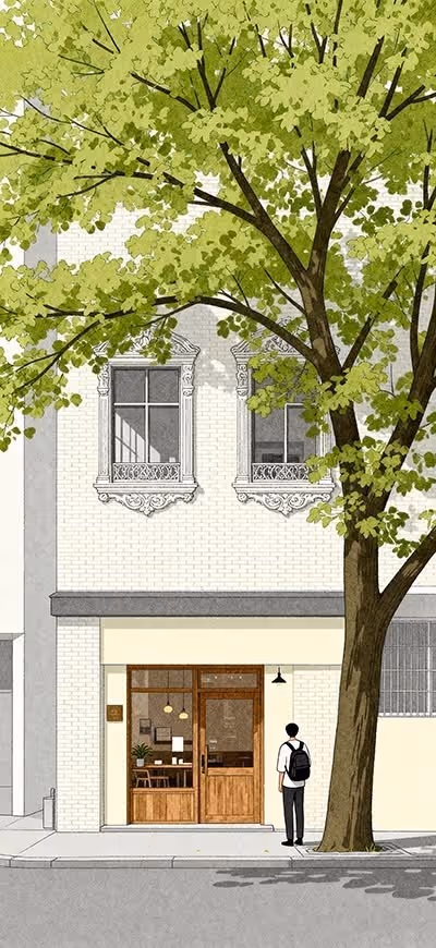 Cafe illustration wallpaper
