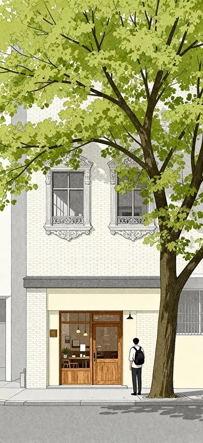 Cafe illustration wallpaper