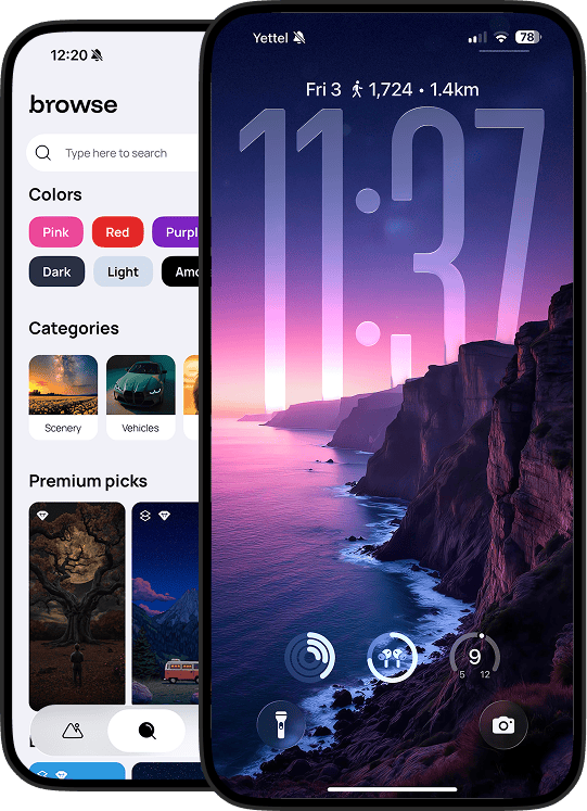hero image with a depth effect wallpaper and app preview