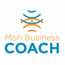 Mon Business Coach logo with stylized icon above text.