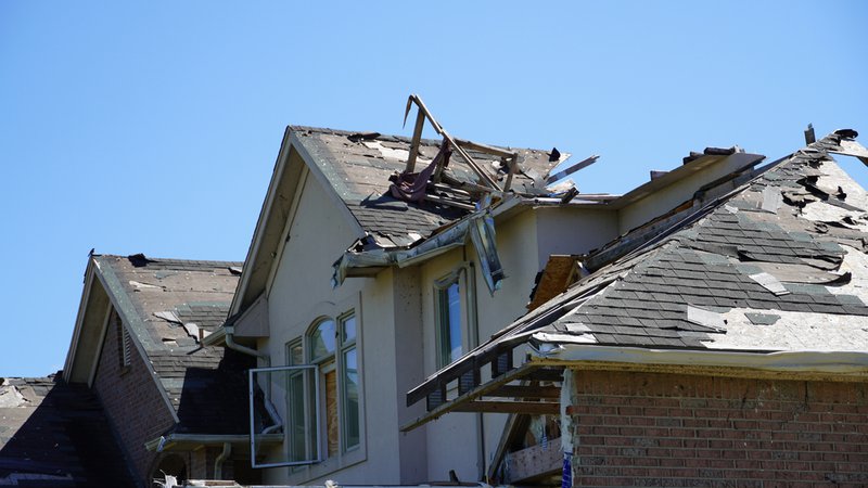 Roof storm damage