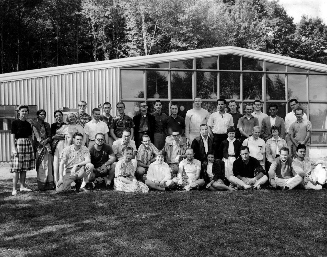 Historical photo of Peace Corps group on the SIT campus. Click to read article about SIT and the Peace Corps: Learning with ‘your mind and your heart’
