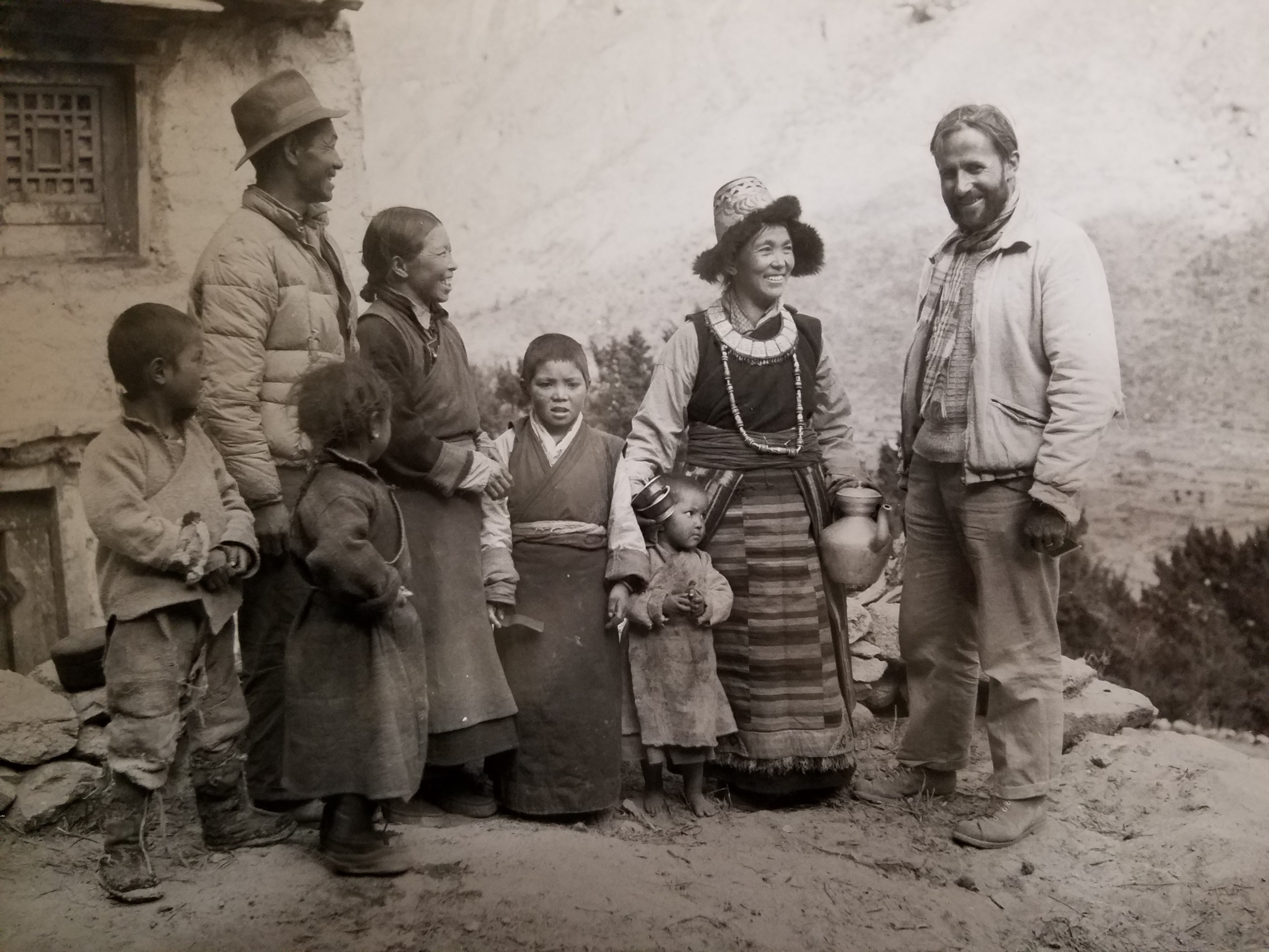 Historical photo of an SIT homestay family in Nepal. Click to visit SIT's About Us page