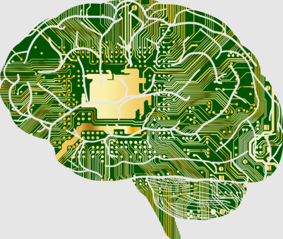 A drawing of a brain made of circuits. Post title: The Myth of the Objective Machine