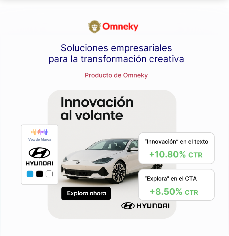 La plataforma de flujo de trabajo creativo empresarial de Omneky muestra el seguimiento de activos, el análisis del rendimiento y la automatización creativa impulsada por la IA.