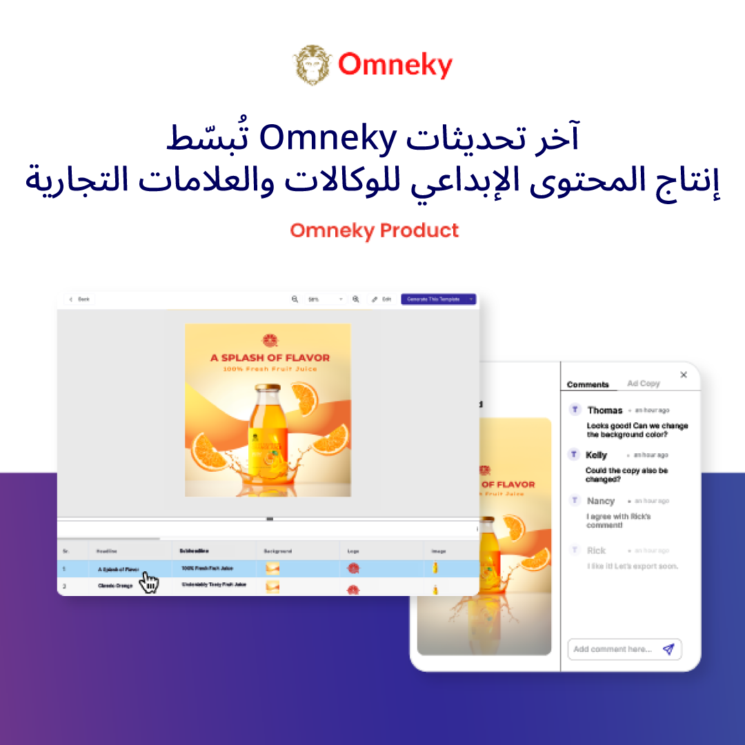 تعرض منصة Omneky ميزات الإنتاج الإبداعي القائمة على الذكاء الاصطناعي، بما في ذلك إدارة الأصول والتعليق التعاوني وإنشاء المحتوى الآلي.