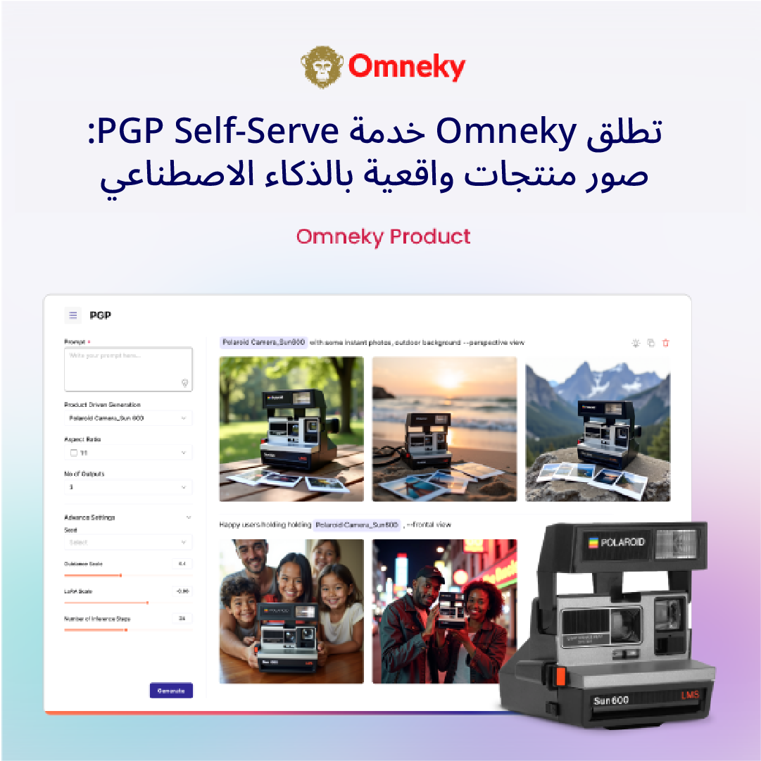 صورة منتج واقعية تم إنشاؤها بواسطة الذكاء الاصطناعي لأداة حديثة أنيقة تعرض أداة PGP للخدمة الذاتية من Omneky.