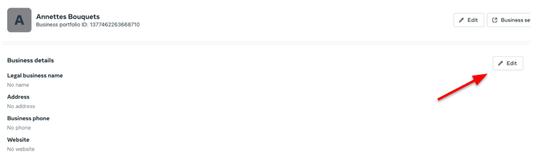 Business portfolio - enter business details