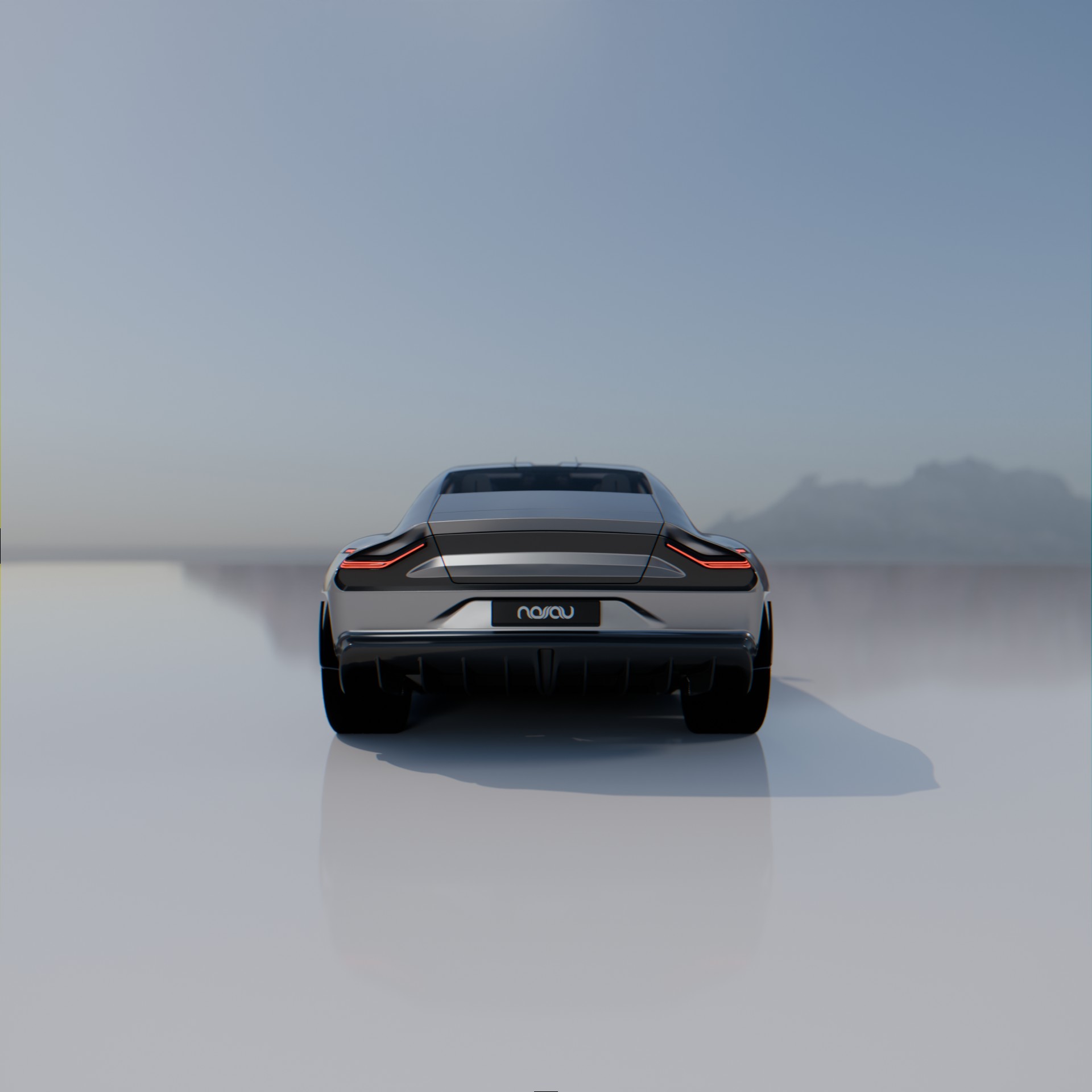 Nassau EV GT, a four-seat electric grand tourer concept, rear view