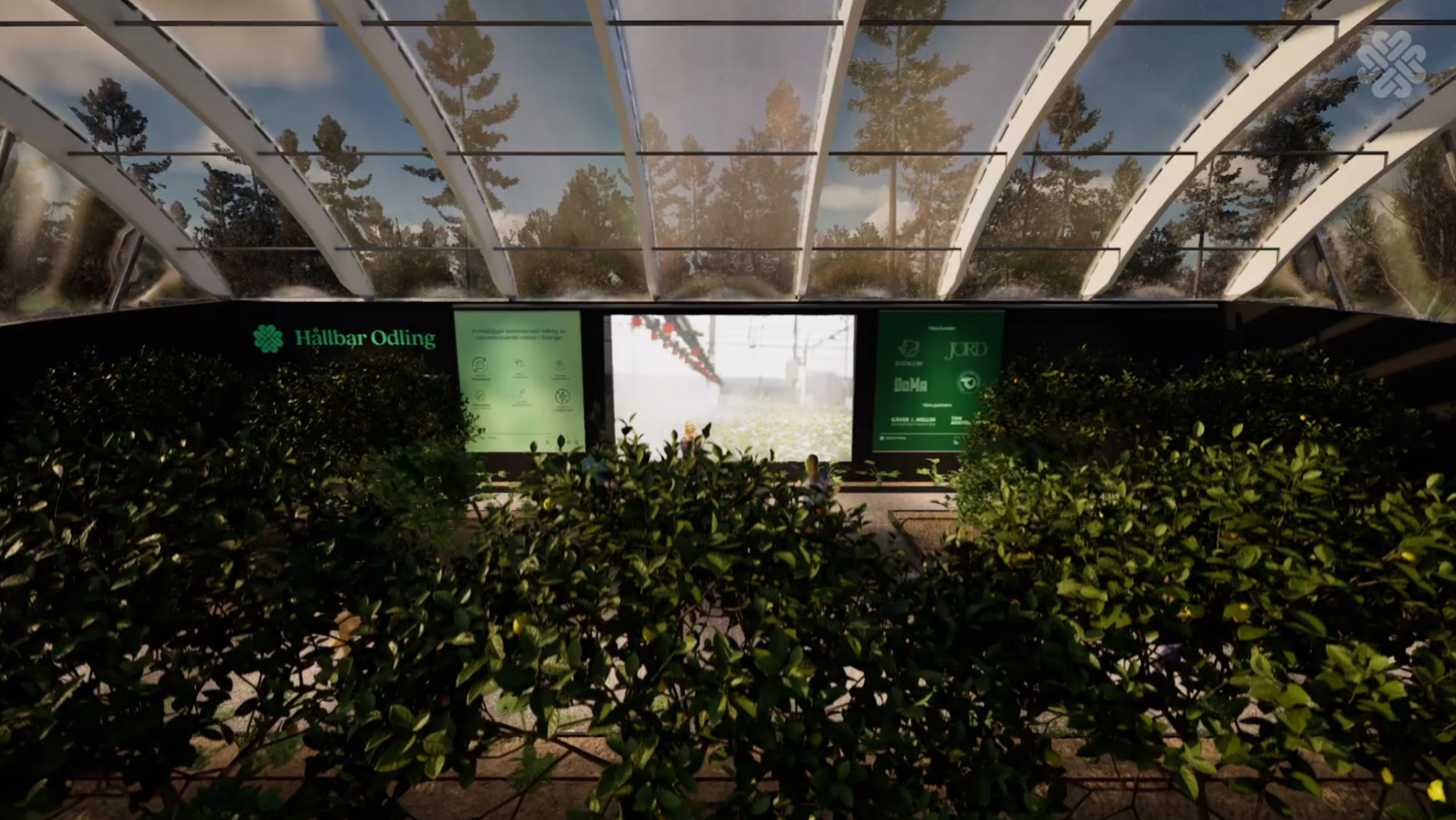 Hållbar Odling greenhouse interior, 3D visualization