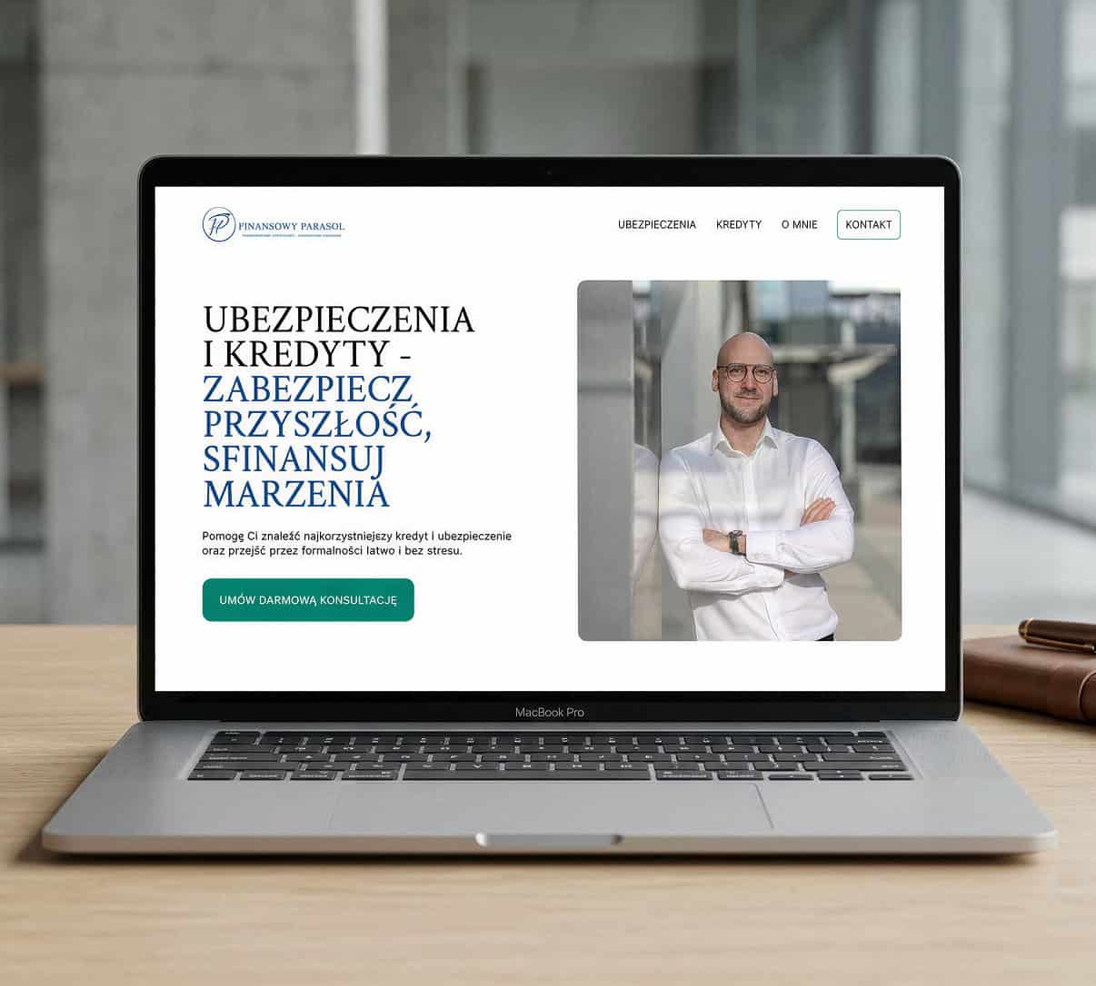 Indywidualny projekt graficzny strony internetowej pokazany na ekranie laptopa