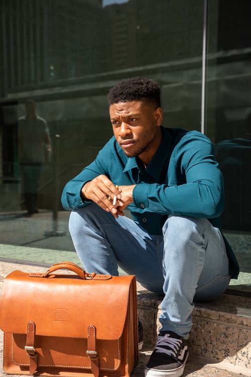 Man smoking cigarette