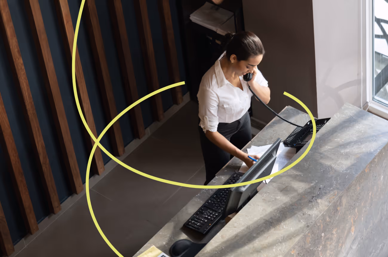 Hotel employee on the phone