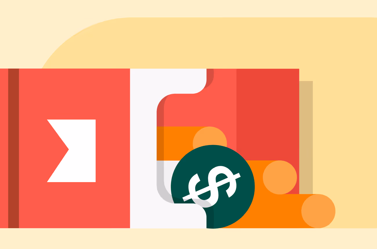 Illustrated image of money symbol in a pack of cigarettes