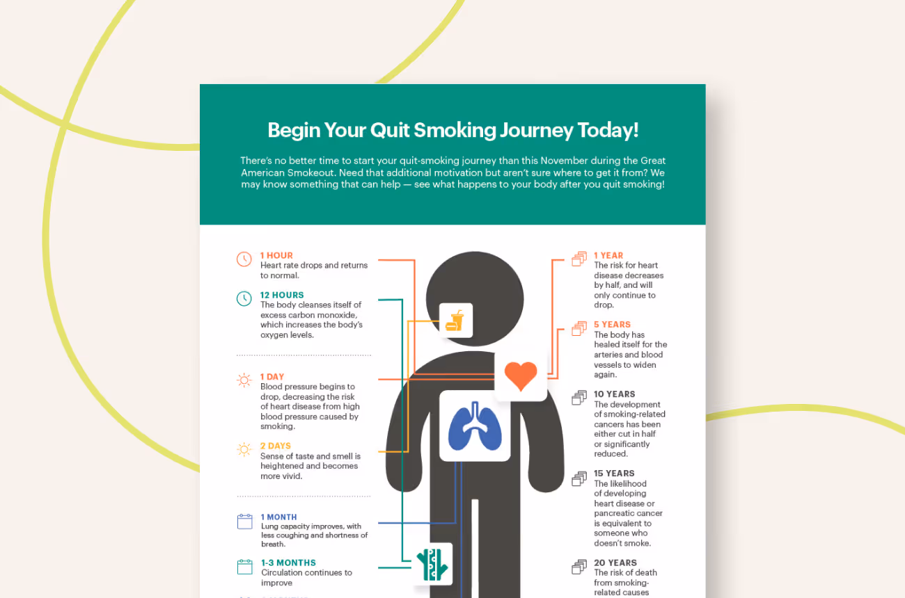 Infographic about Great American Smokeout on a cream background