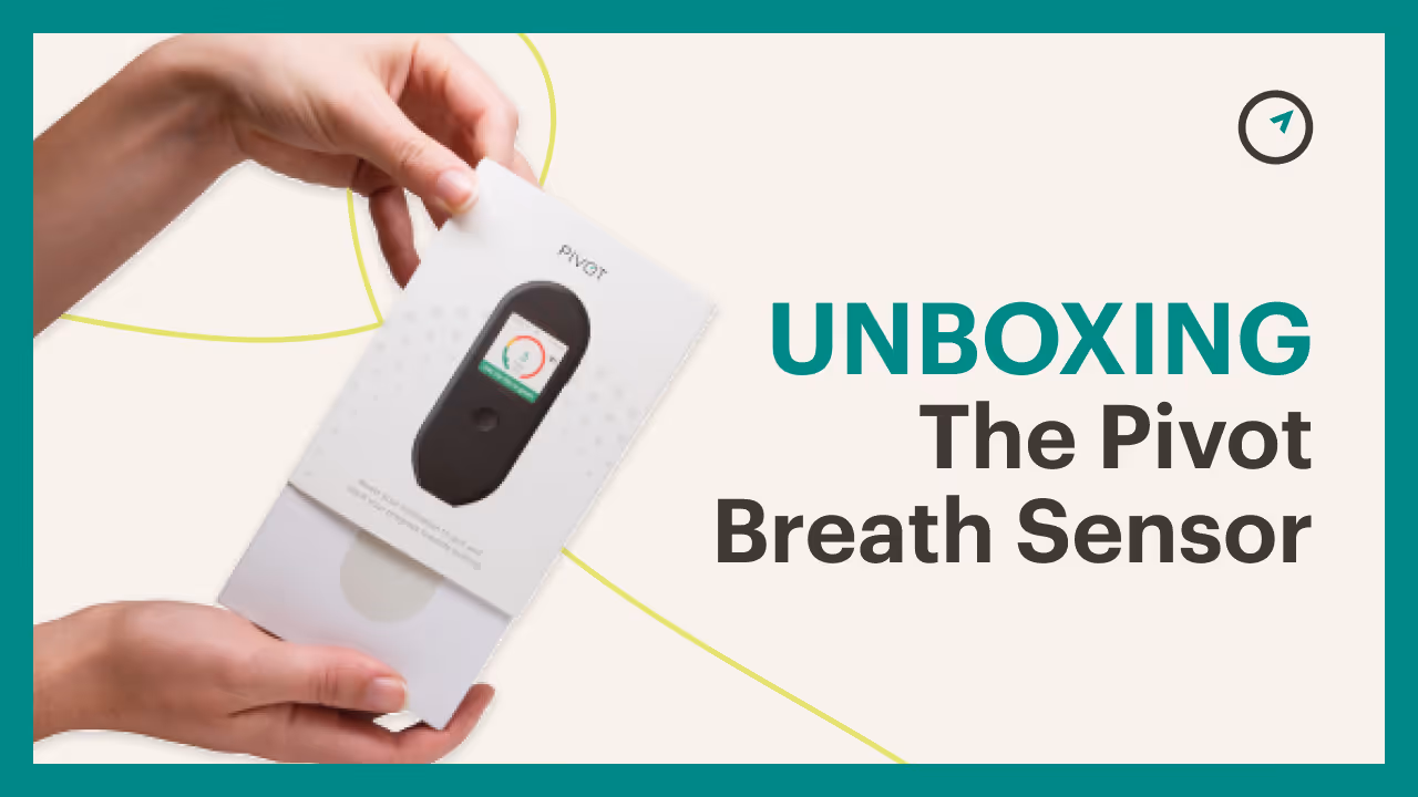 Hands opening the Pivot Breath Sensor box