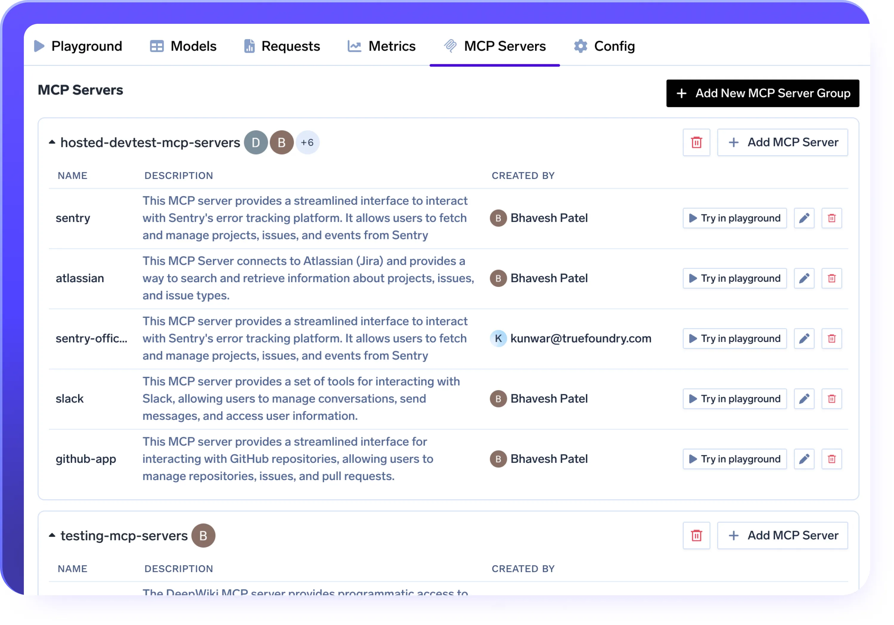 MCP Gateway Server Registry