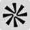 Black starburst shape with eight pointed rays on light gray background, forming a circular pattern.