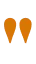 Two orange quotation marks on a white background for citation and dialogue indication purposes.