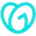 Teal colored logo with stylized letter G and arrow on white background.