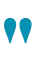 Two blue quotation mark icons on a white background, symbolizing quotes or testimonials in typography design.