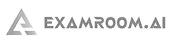 Grey Examroom.ai logo on white background with triangle symbol next to text.