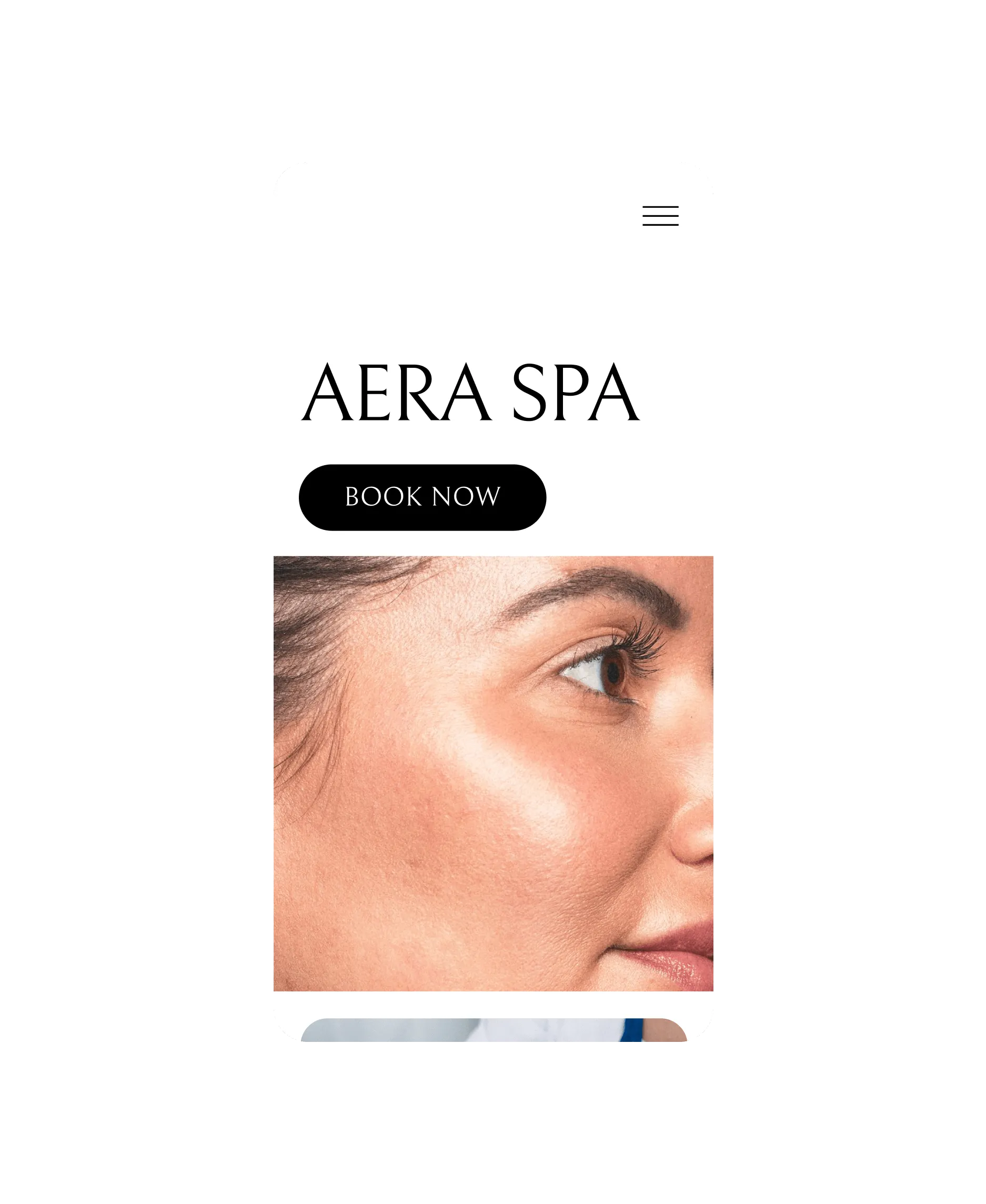 Booking website for Aera Medical Spa built using GlossGenius booking site builder templates.