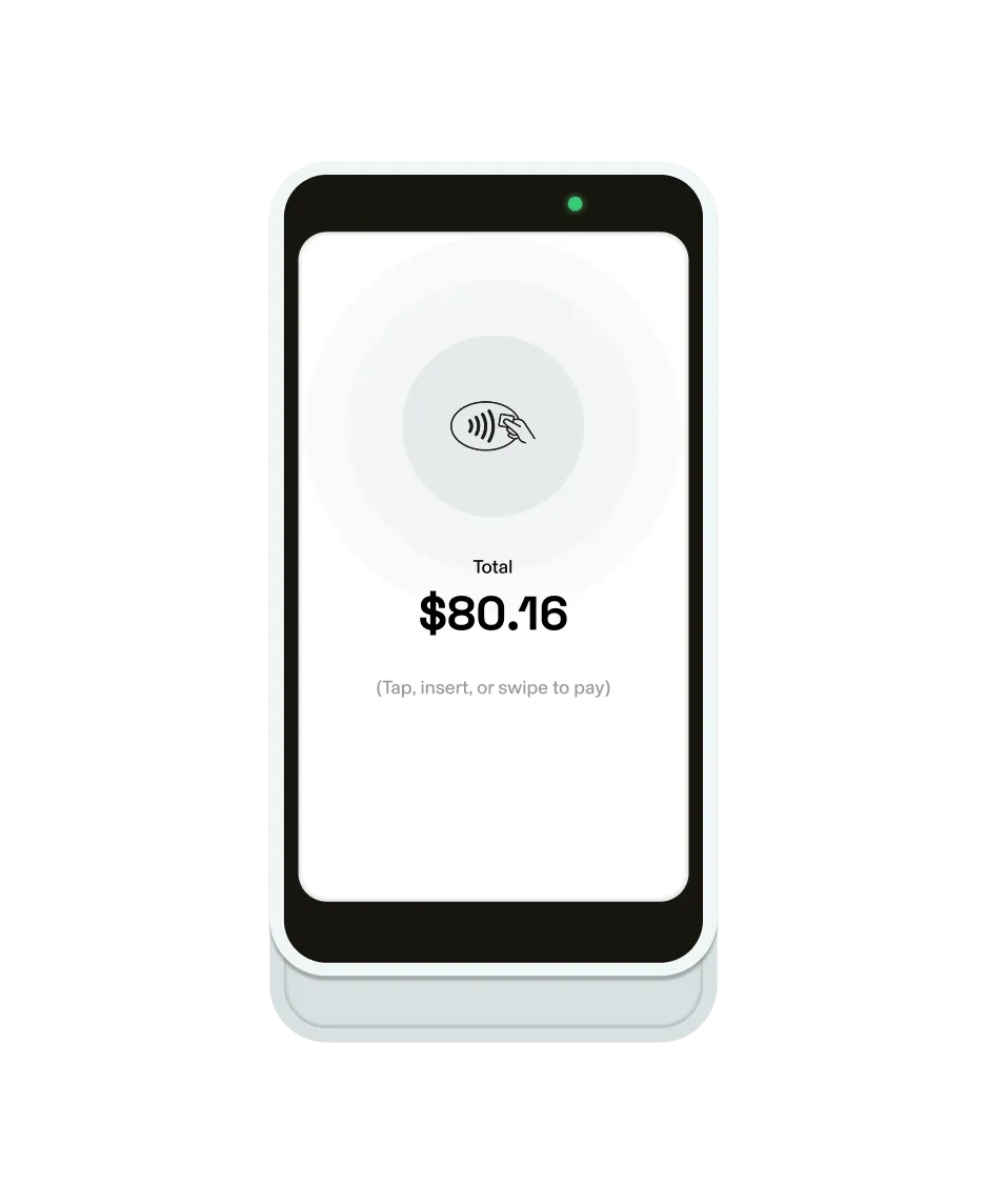 GlossGenius Pro Reader as part of its tanning salon POS system displaying a checkout total of $80.16.